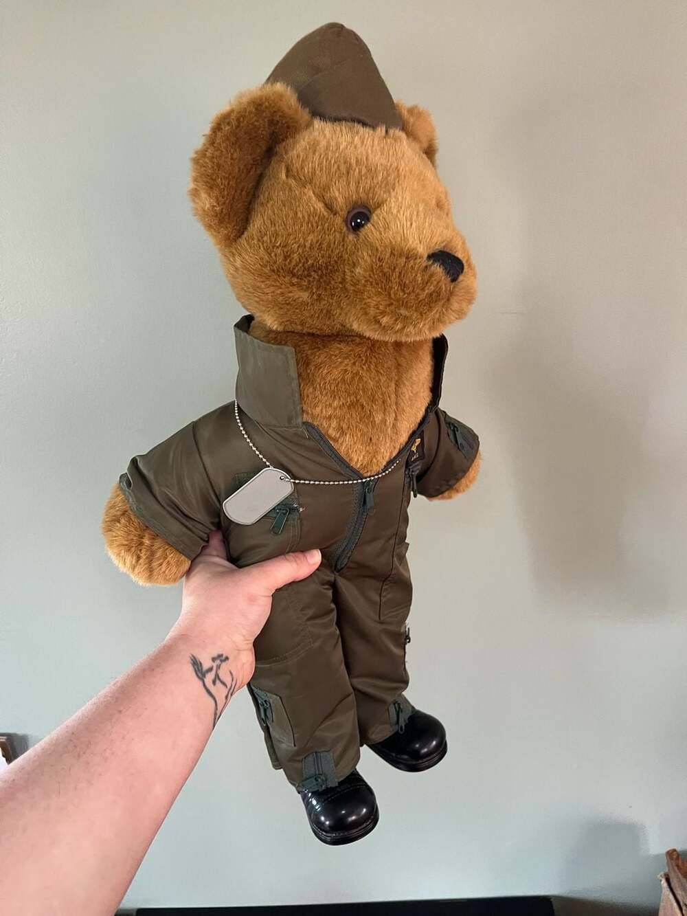 Bear Forces of America USMC Marine Corps Pilot Teddy Bear in Flight Suit with Do